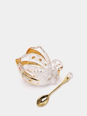 ИКОРНИЦА "ЛЕБЕДЬ LEFARD GOLD GLASS" 11*7 СМ. ВЫСОТА=8,5 СМ. С ЛОЖКОЙ