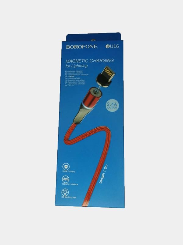 Кабель магнитный BOROFONE BU16 Skill, Lightning, красный