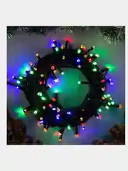 Алый гирлянда "Нить" 10 м , IP20, тёмная нить, 100 LED, свечение мульти, 8 режимов, 220 В