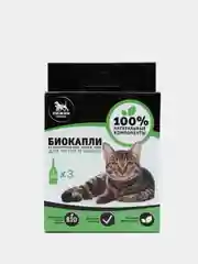 Биокапли "ПИЖОН Premium" для котят и кошек от блох и клещей, до 10 кг, 3х1мл