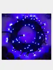 Синий гирлянда "Нить" 10 м , IP20, тёмная нить, 100 LED, свечение мульти, 8 режимов, 220 В
