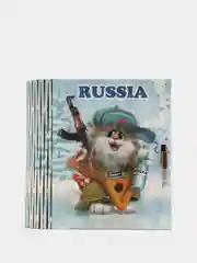 Шкатулка-книжка деревянная "Кот-охотник RUSSIA"