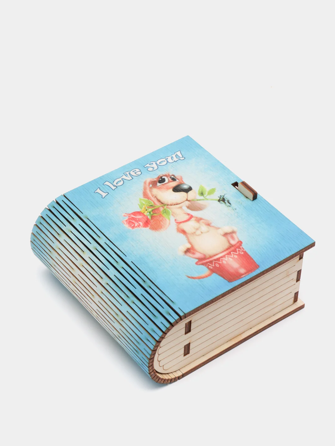 Шкатулка-книжка деревянная "I love you"