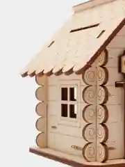 Копилка-домик из дерева "Семейный банк", с железным замком