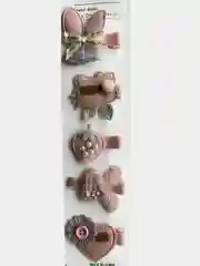 Серый меланж заколки для волос яркие клик-клак