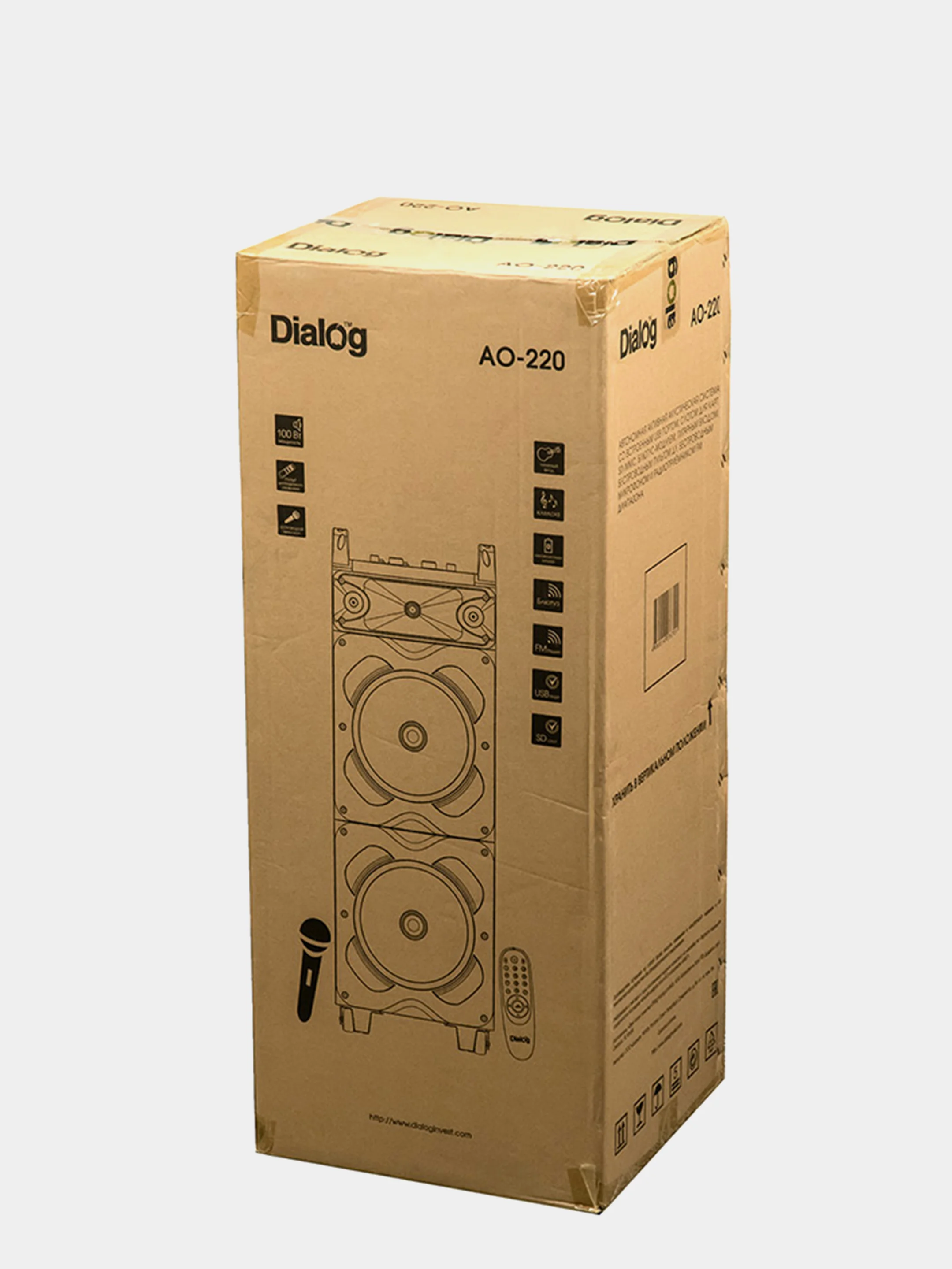Bluetooth-колонка с подсветкой Dialog AO-220 Oscar, 100 Вт, (BT/USB/SD/AUX/FM)