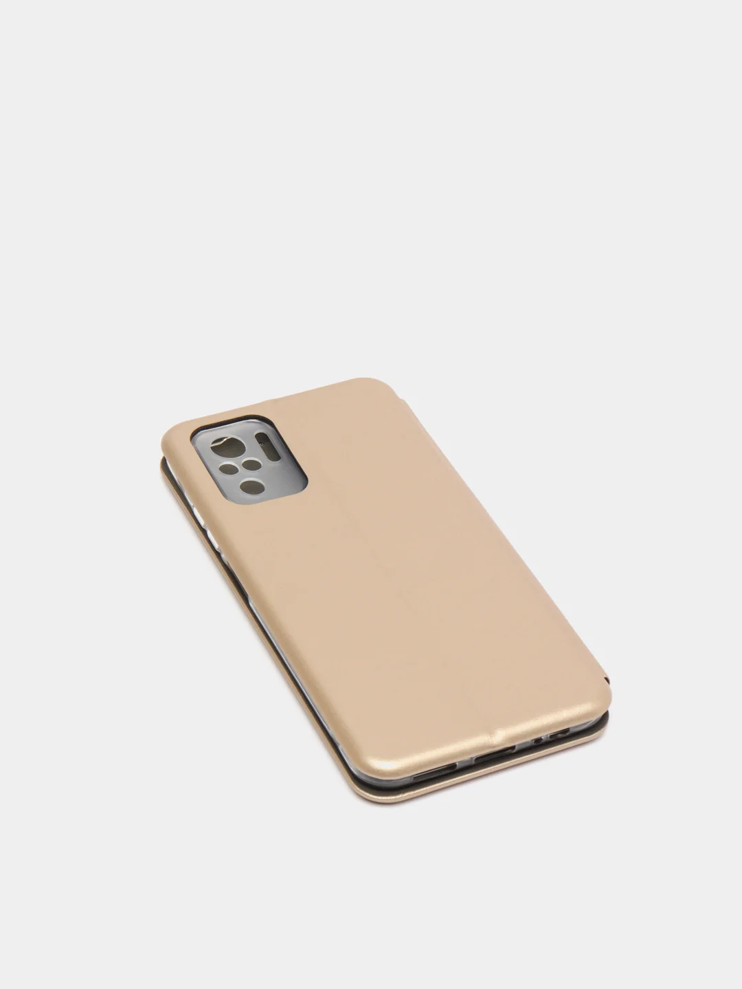 Золотой чехол-книжка для Xiaomi Redmi Note 10 с защитой камеры