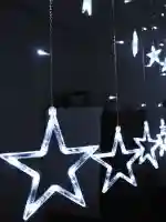 Белый светодиодная LED гирлянда-занавес "Звезда"
