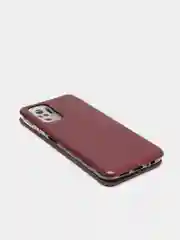 Багровый чехол-книжка для Xiaomi Redmi Note 10 с защитой камеры