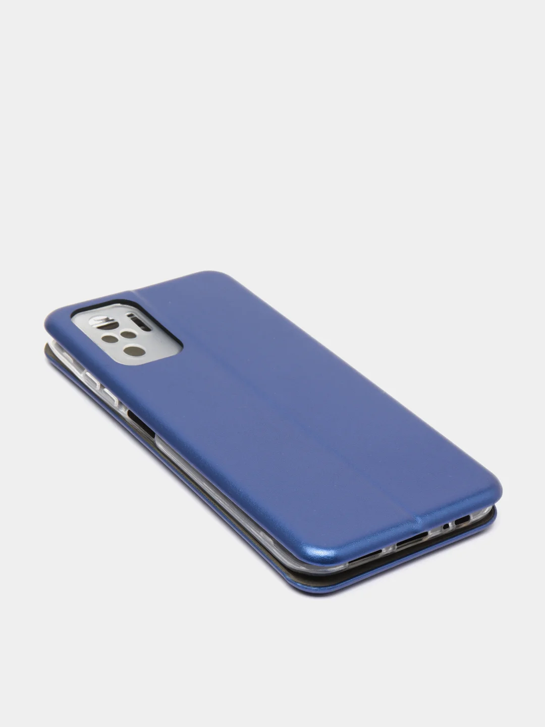 Темно-синий чехол-книжка для Xiaomi Redmi Note 10 с защитой камеры