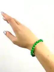 Женский браслет с бусинами, зелёный