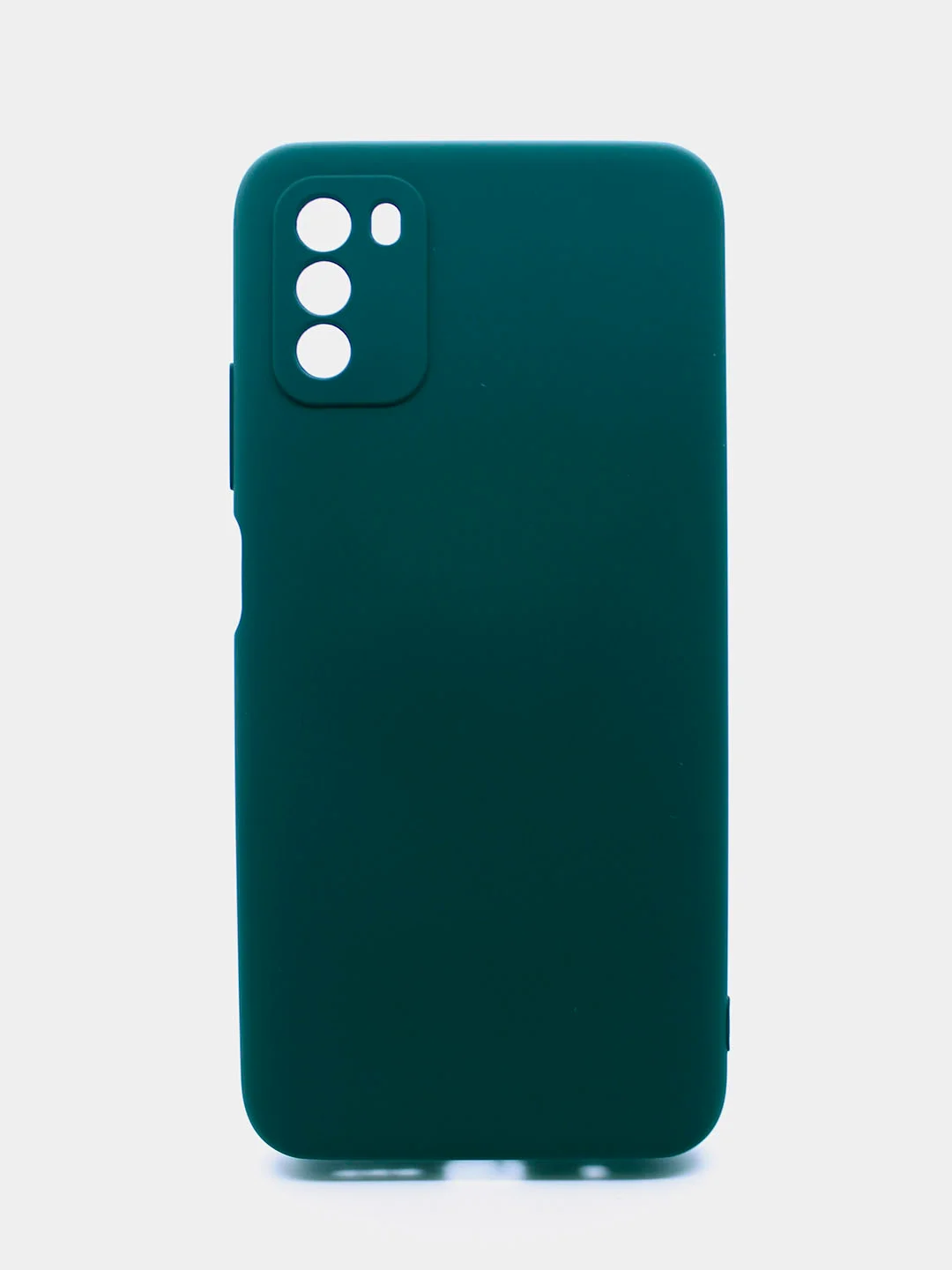 Зеленый чехол силиконовый с микрофиброй и защитой камеры для Xiaomi Poco M3 (покофон)
