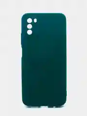 Зеленый чехол силиконовый с микрофиброй и защитой камеры для Xiaomi Poco M3 (покофон)