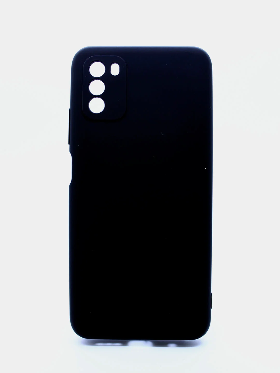 Черный чехол силиконовый с микрофиброй и защитой камеры для Xiaomi Poco M3 (покофон)