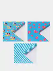 Голубой набор упаковочной, крафтовой/глянцевой бумаги, 0,7 х 1 м, 3 листа, 10 вариантов