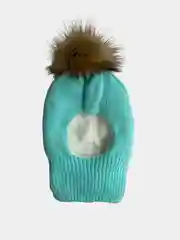 Бирюзовый шапка-шлем зимняя, детская для девочки