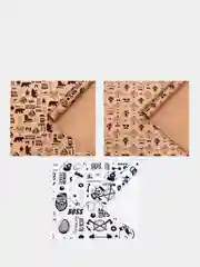 Белый набор упаковочной, крафтовой/глянцевой бумаги, 0,7 х 1 м, 3 листа, 10 вариантов
