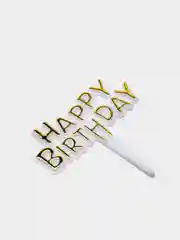 Золотой топпер "Happy Birthday"