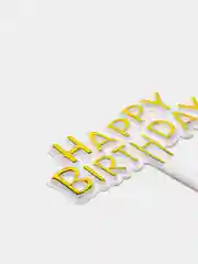 Золотой топпер "Happy Birthday"