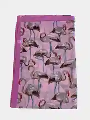 Розовый шарф шифоновый с фламинго