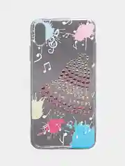 Розовый чехол SC085 Новогодний для iPhone XS Max, со стразами