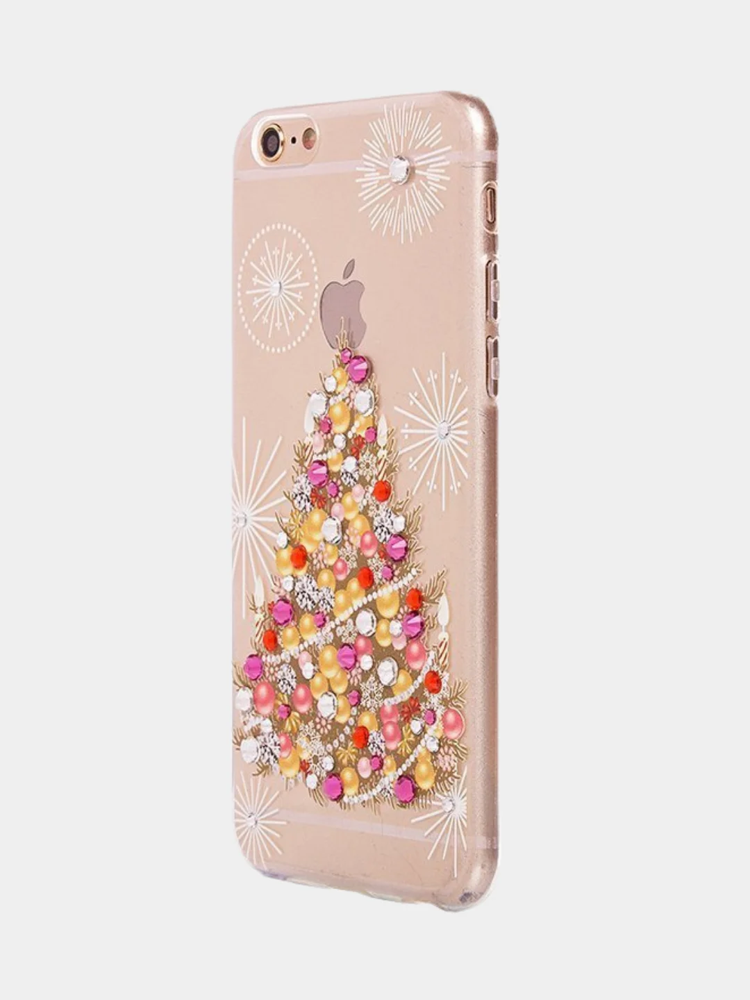 Красный чехол SC085 Новогодний для iPhone XS Max, со стразами