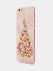 Красный чехол SC085 Новогодний для iPhone XS Max, со стразами