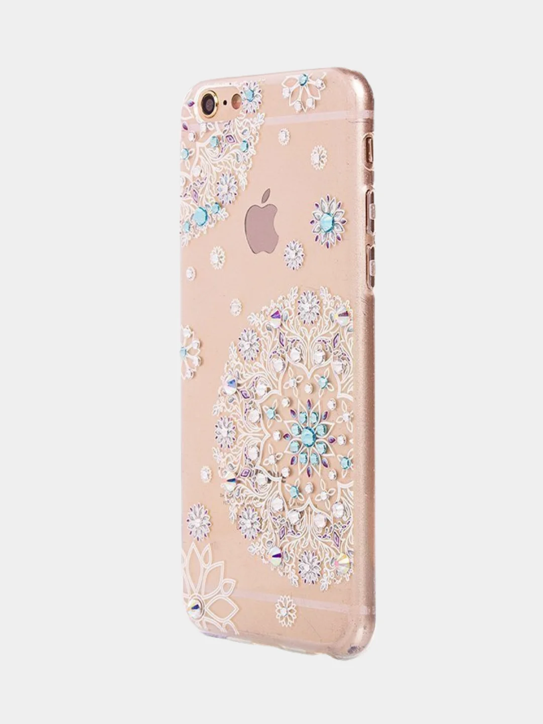 Голубой чехол SC085 Новогодний для iPhone XS Max, со стразами
