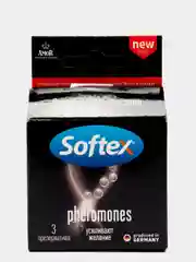 Softex Pheromones, презервативы со смазкой , усиливающей желание, и фруктовым ароматом, 3 шт