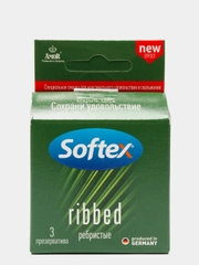 Softex Ribbed, Презервативы, с ребрами и легким ароматом лайма, 3 шт
