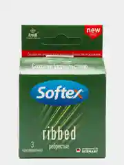 Softex Ribbed, Презервативы, с ребрами и легким ароматом лайма, 3 шт