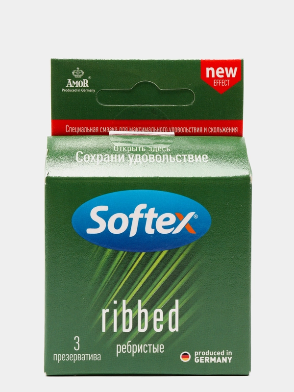 Softex Ribbed, Презервативы, с ребрами и легким ароматом лайма, 3 шт