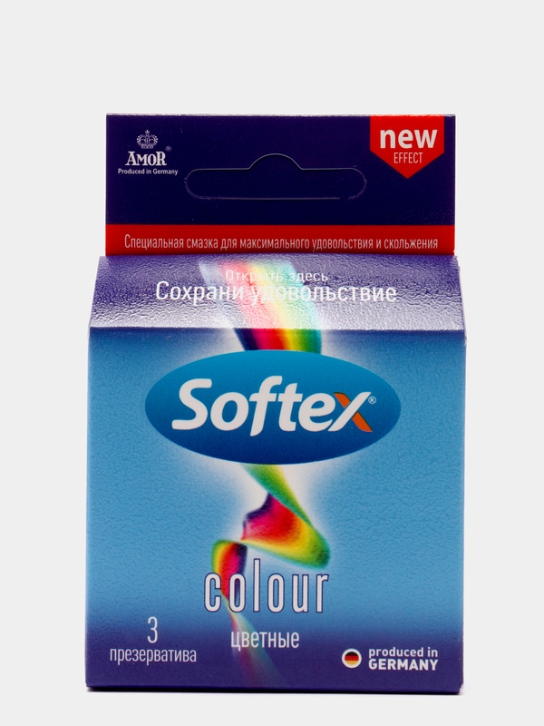 Softex Colour, презервативы красного цвета, с ароматом клубники, 3 шт