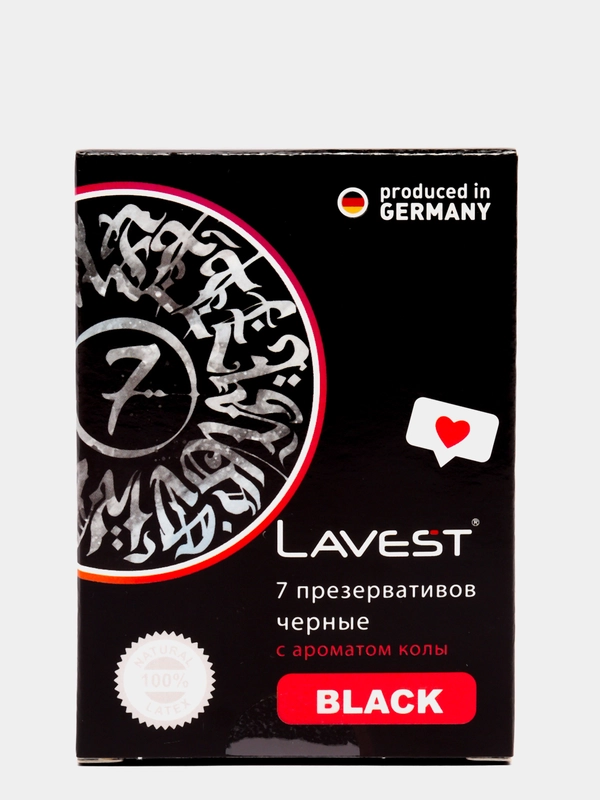 Lavest Black черные презервативы с ароматом колы 7 шт