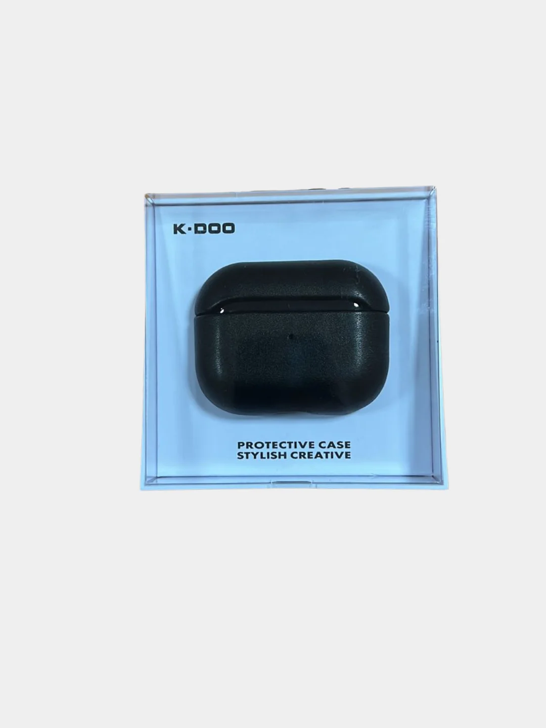 Черный чехол из эко-кожи K-Doo LuxCraft для AirPods 1 / 2 Premium , Pro Премиум