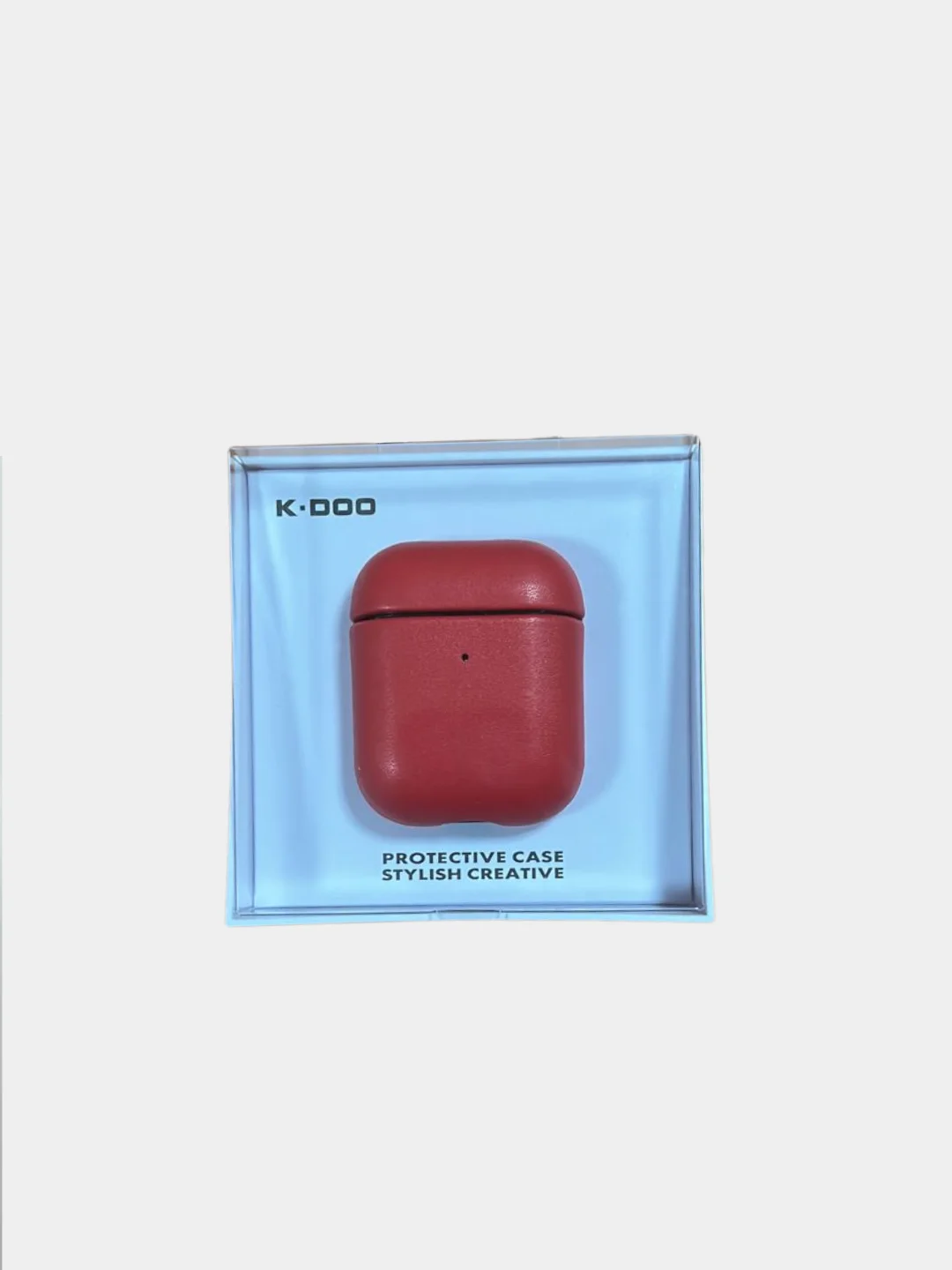 Красный чехол из эко-кожи K-Doo LuxCraft для AirPods 1 / 2 Premium , Pro Премиум