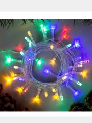 Гирлянда "Нить", 40 LED, прозрачная, IP20, свечение мульти, 2 режима, 3 х AA, 4 м