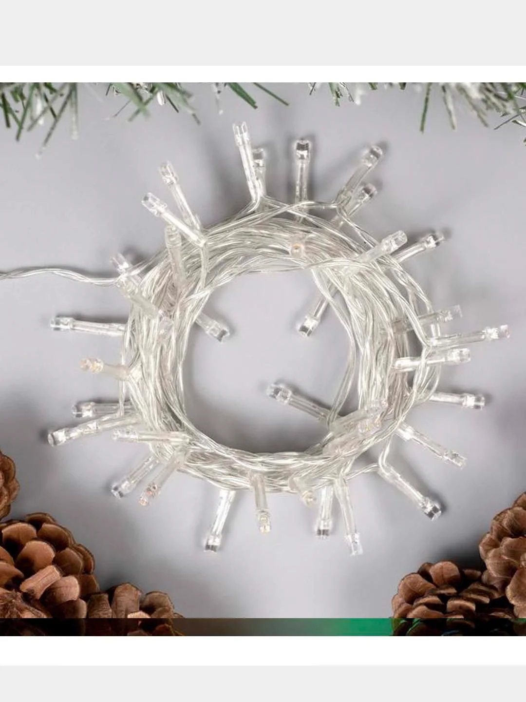 Гирлянда "Нить", 40 LED, прозрачная, IP20, свечение мульти, 2 режима, 3 х AA, 4 м