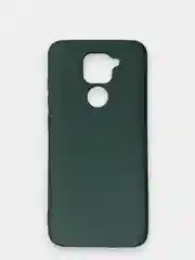 Тёмно-зелёный чехол Xiaomi Redmi Note 9, Редми Нот 9 силиконовый, с закрытым низом и бархатом внутри