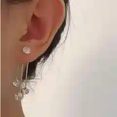 Фиолетовый серьги с подвеской из жемчуга,фианита