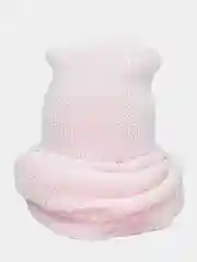 Розовый шапка женская со снудом/ Шапка зимняя/ Комплект зимний