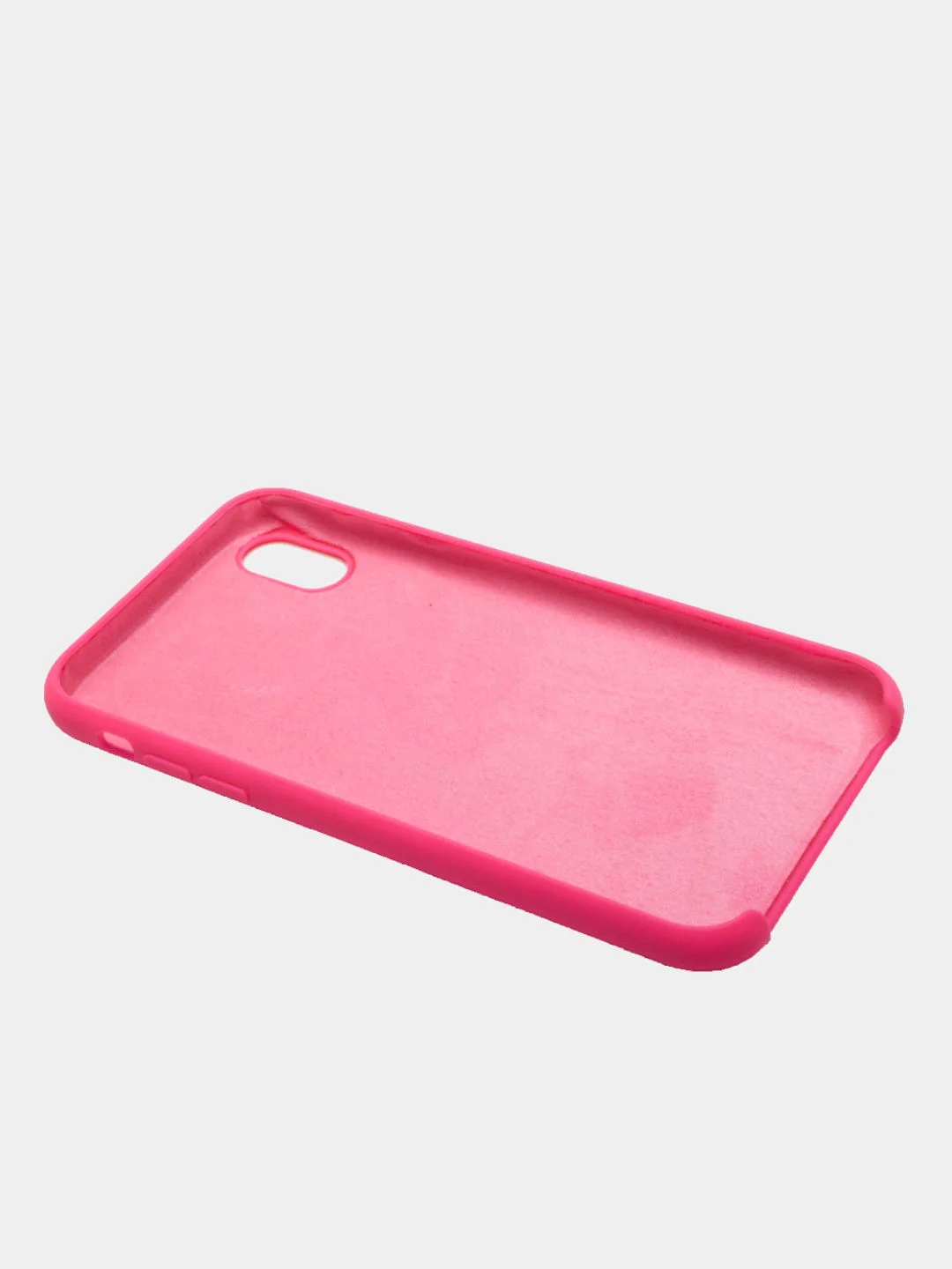 Тёмно-розовый чехол Silicone Case для iPhone XR, прорезиненный