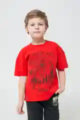 Красный футболка для мальчика оверсайз crockid