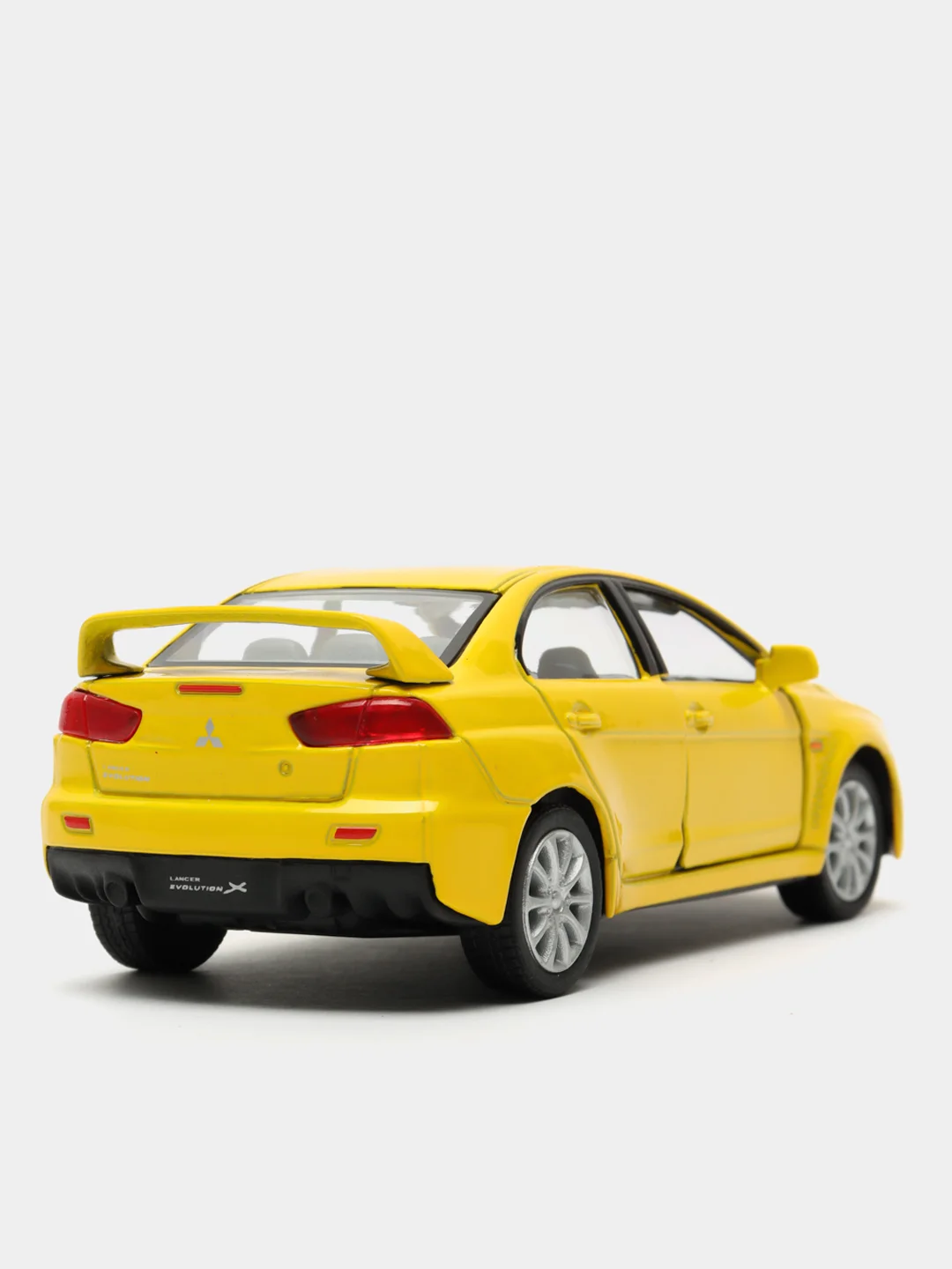 Желтый металлическая машинка 2008 Mitsubishi Lancer Evolution X KT5329D