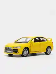 Желтый металлическая машинка 2008 Mitsubishi Lancer Evolution X KT5329D