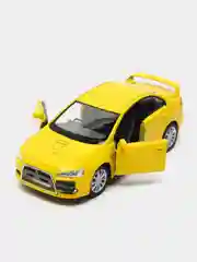 Желтый металлическая машинка 2008 Mitsubishi Lancer Evolution X KT5329D