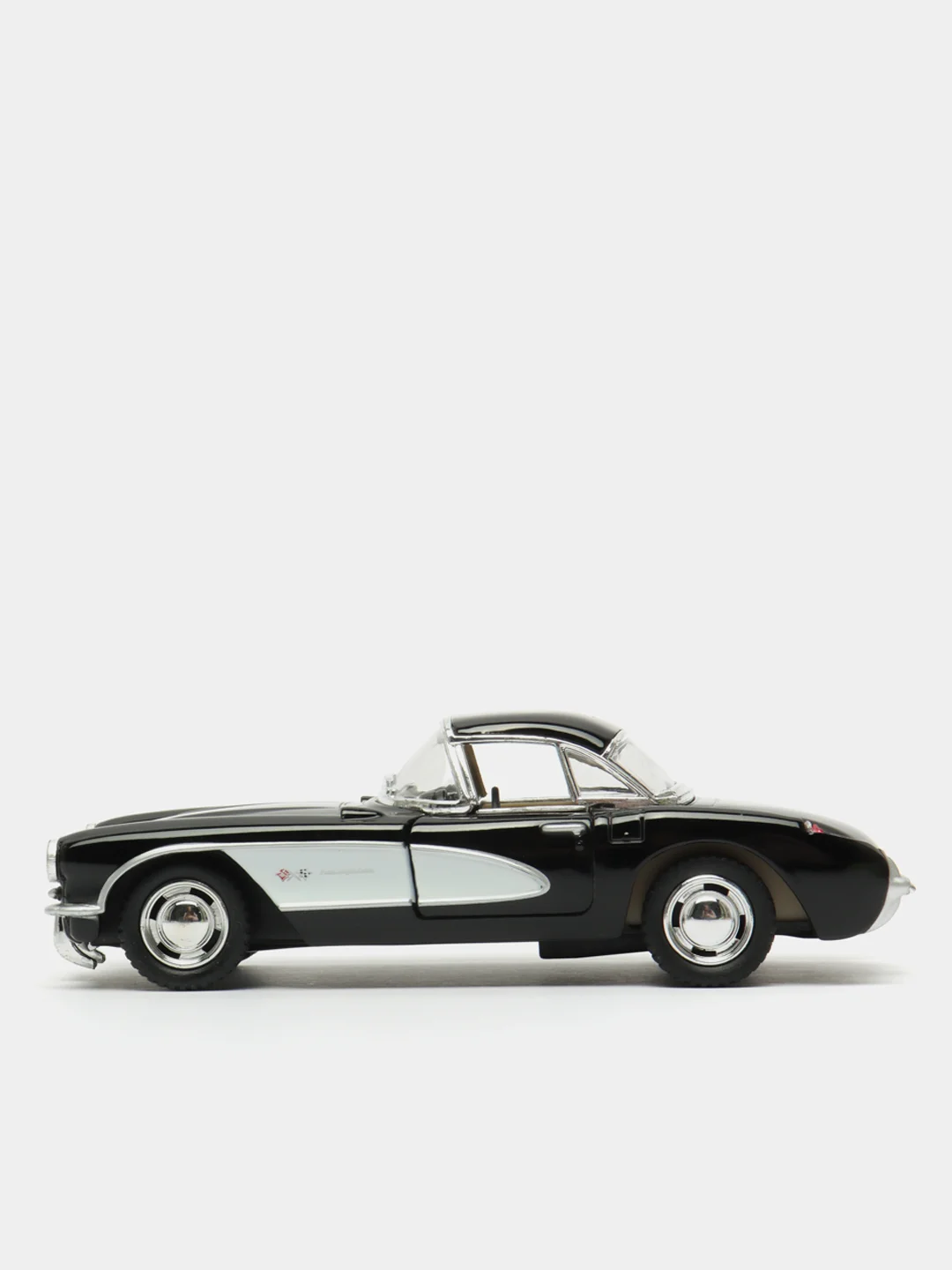 Черный металлическая машинка 1:34 Chevrolet Corvette 1957 KT5316D
