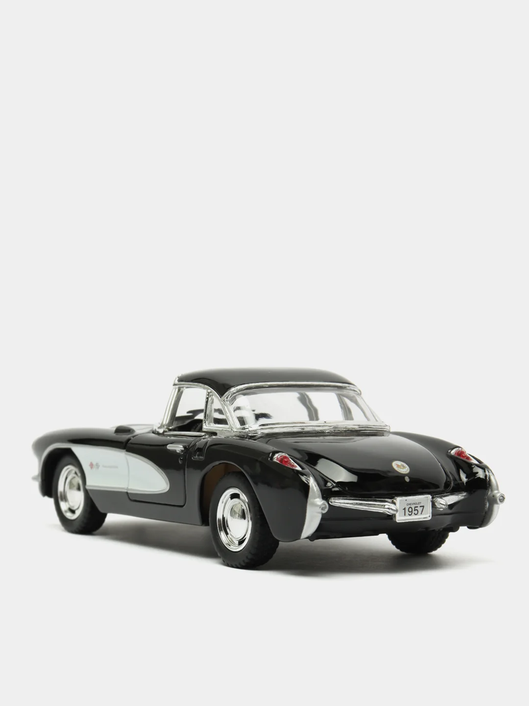 Черный металлическая машинка 1:34 Chevrolet Corvette 1957 KT5316D