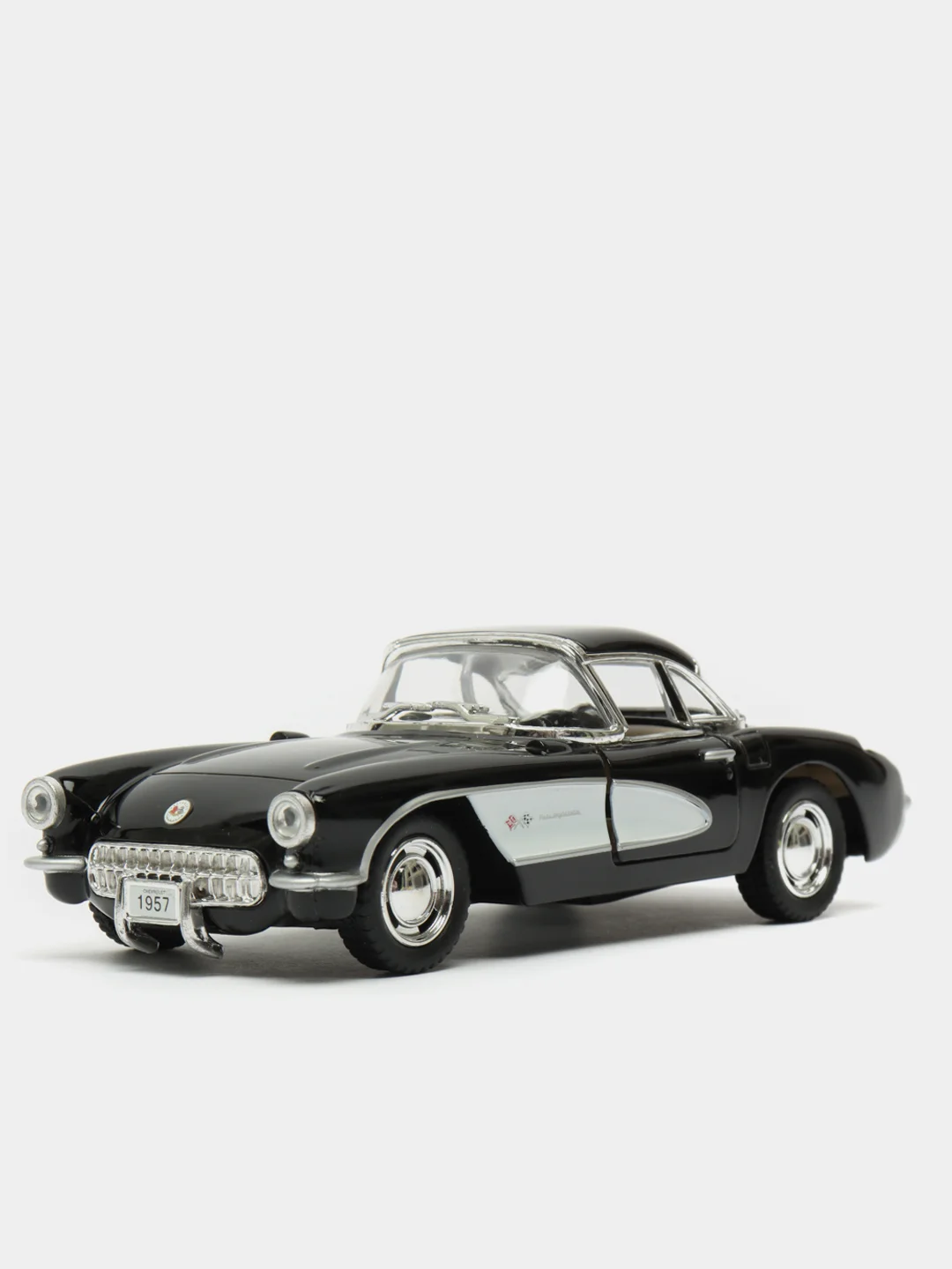 Черный металлическая машинка 1:34 Chevrolet Corvette 1957 KT5316D