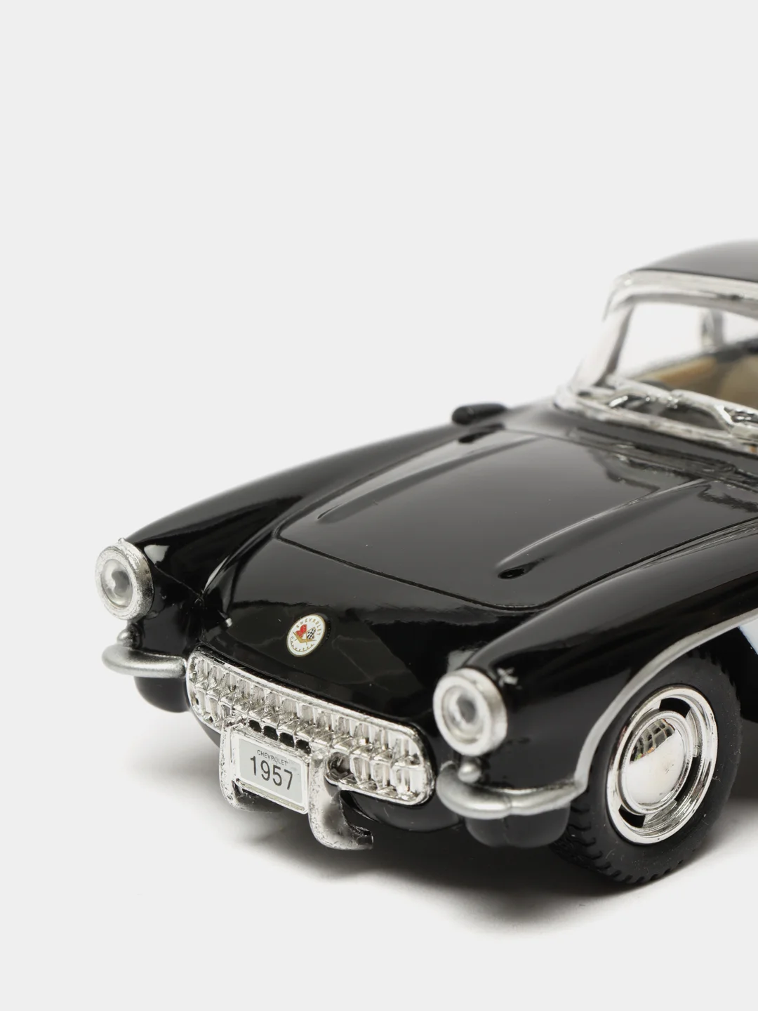 Черный металлическая машинка 1:34 Chevrolet Corvette 1957 KT5316D